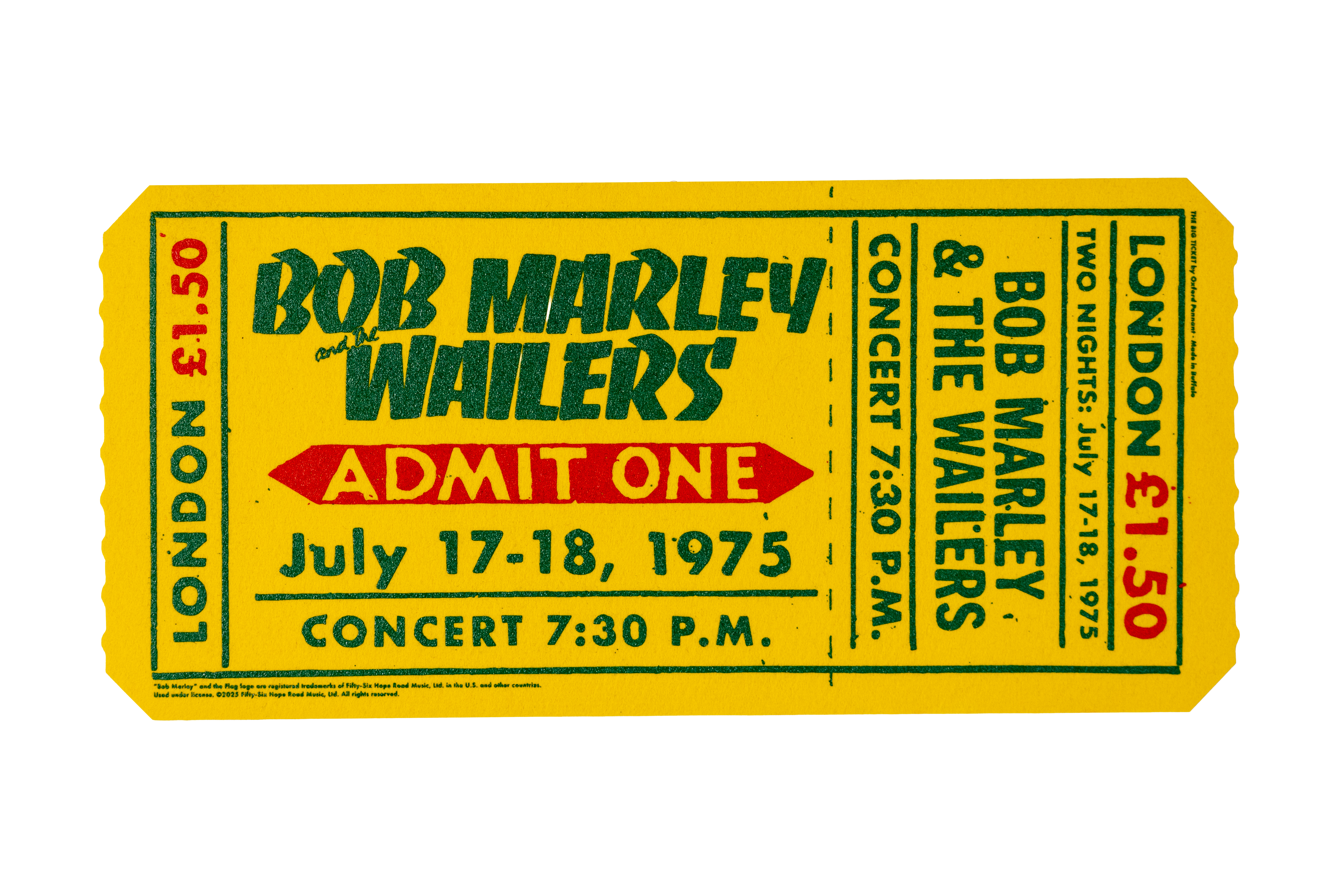 Bob Marley x Oxford Pennant Ticket Stub - Bob Marley