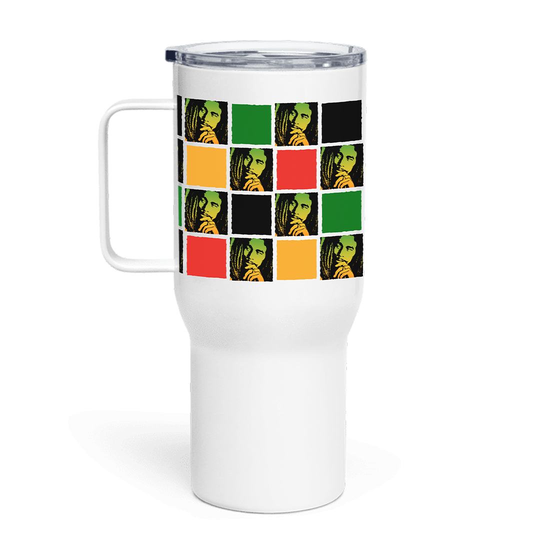 Bob Marley - Checker Rasta Travel Tumbler