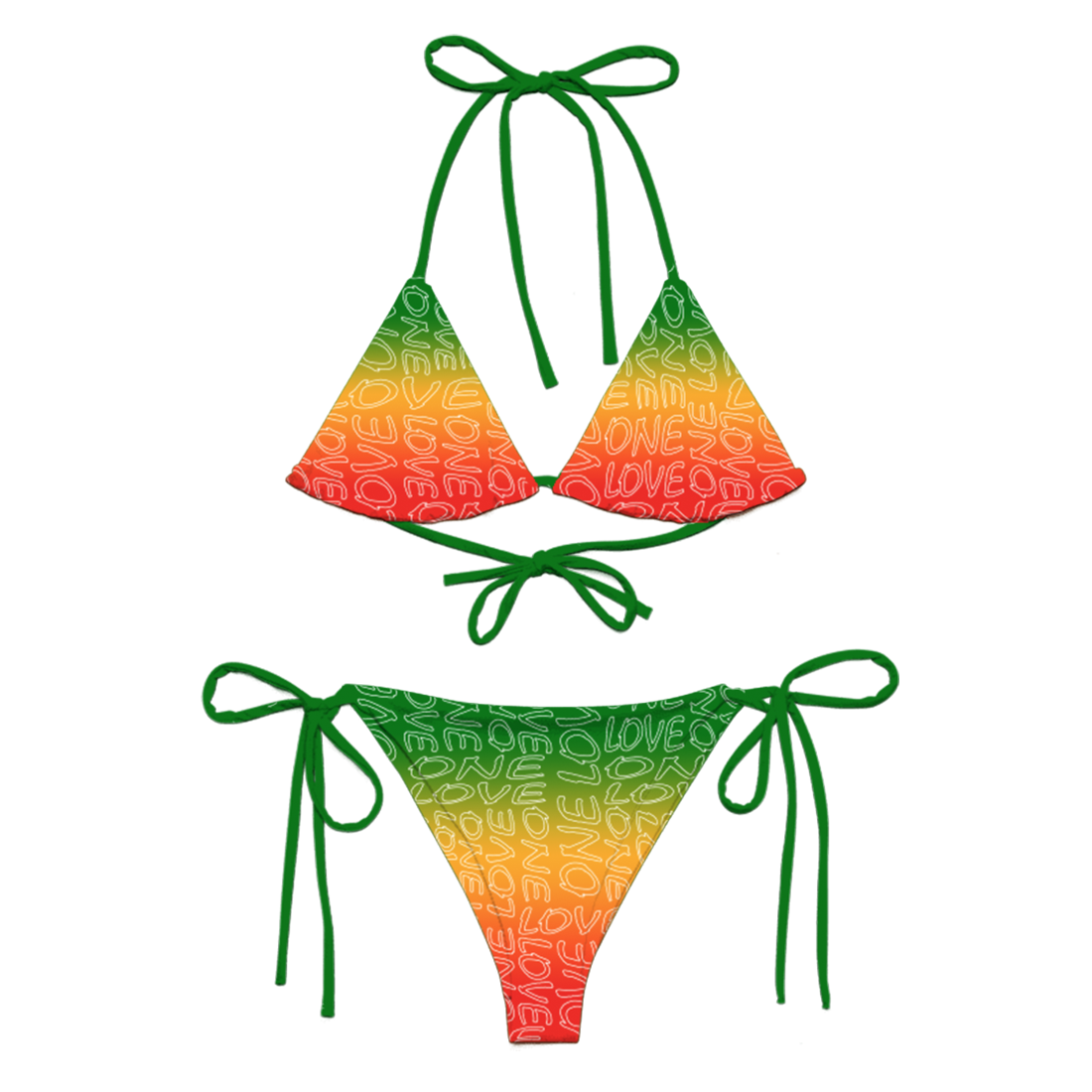 Bob Marley - One Love Rasta Gradient Bikini