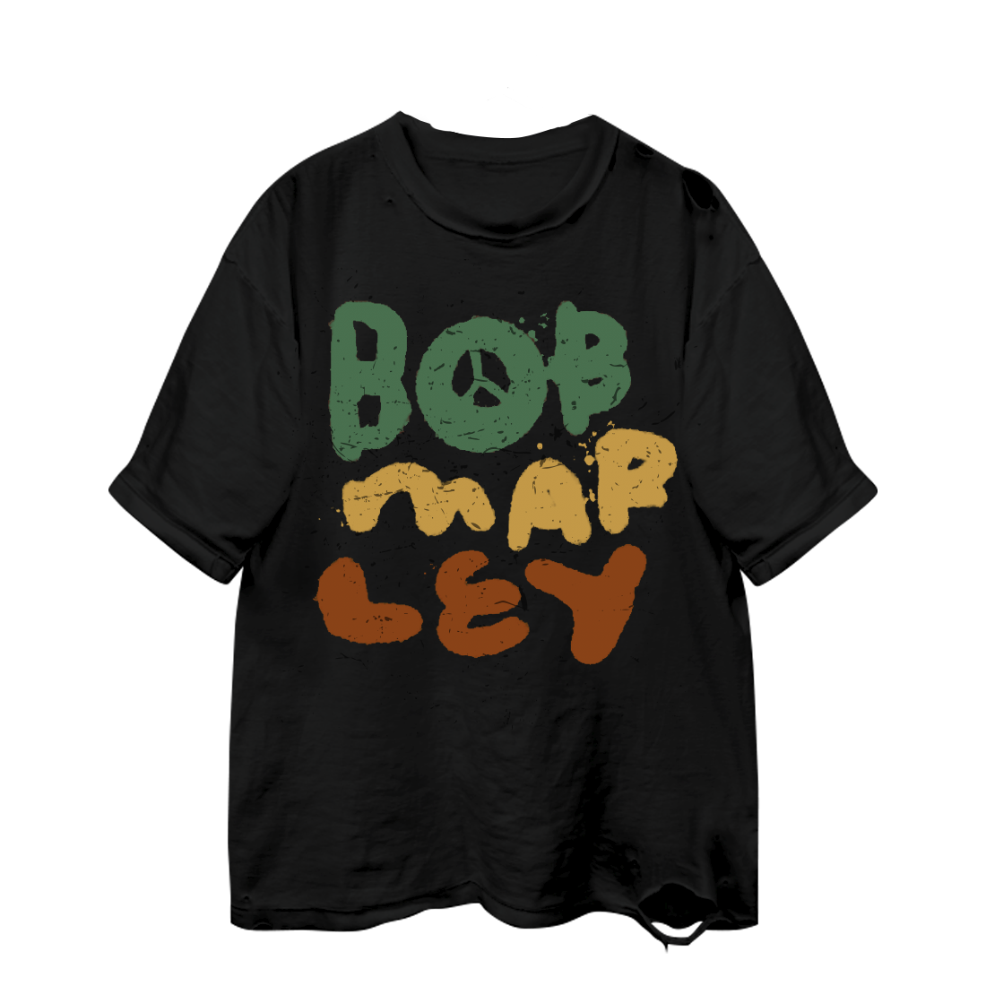 Bob Marley Stacked Washed T-Shirt - Bob Marley