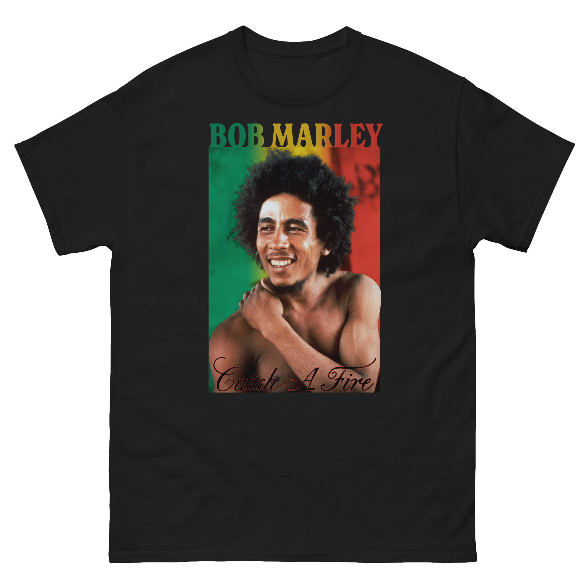 Bob Marley - Catch A Fire Black T-Shirt