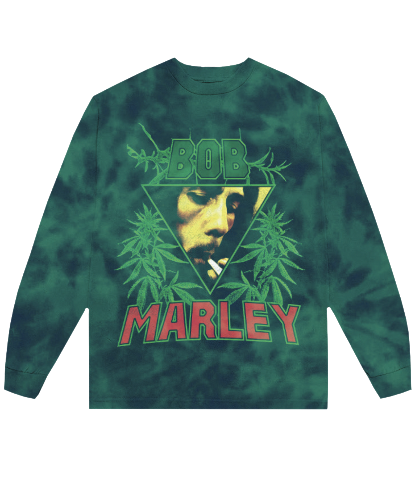 Bob Marley - Green Tie-Dye Longsleeve Shirt