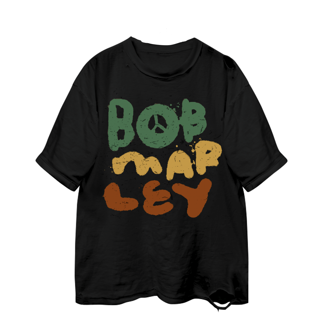 Bob Marley - Bob Marley Stacked Washed T-Shirt