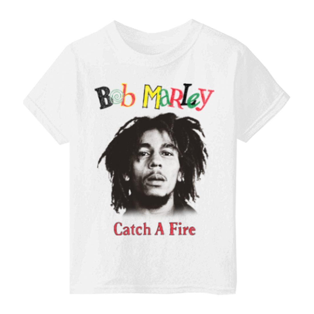 Bob Marley - Catch A Fire White Kids T-Shirt